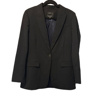 J.Crew Italian Stretch Wool Tollengo 1900 Classic Black Blazer Size 12